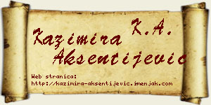 Kazimira Aksentijević vizit kartica